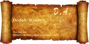 Dodek Albert névjegykártya