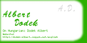 albert dodek business card